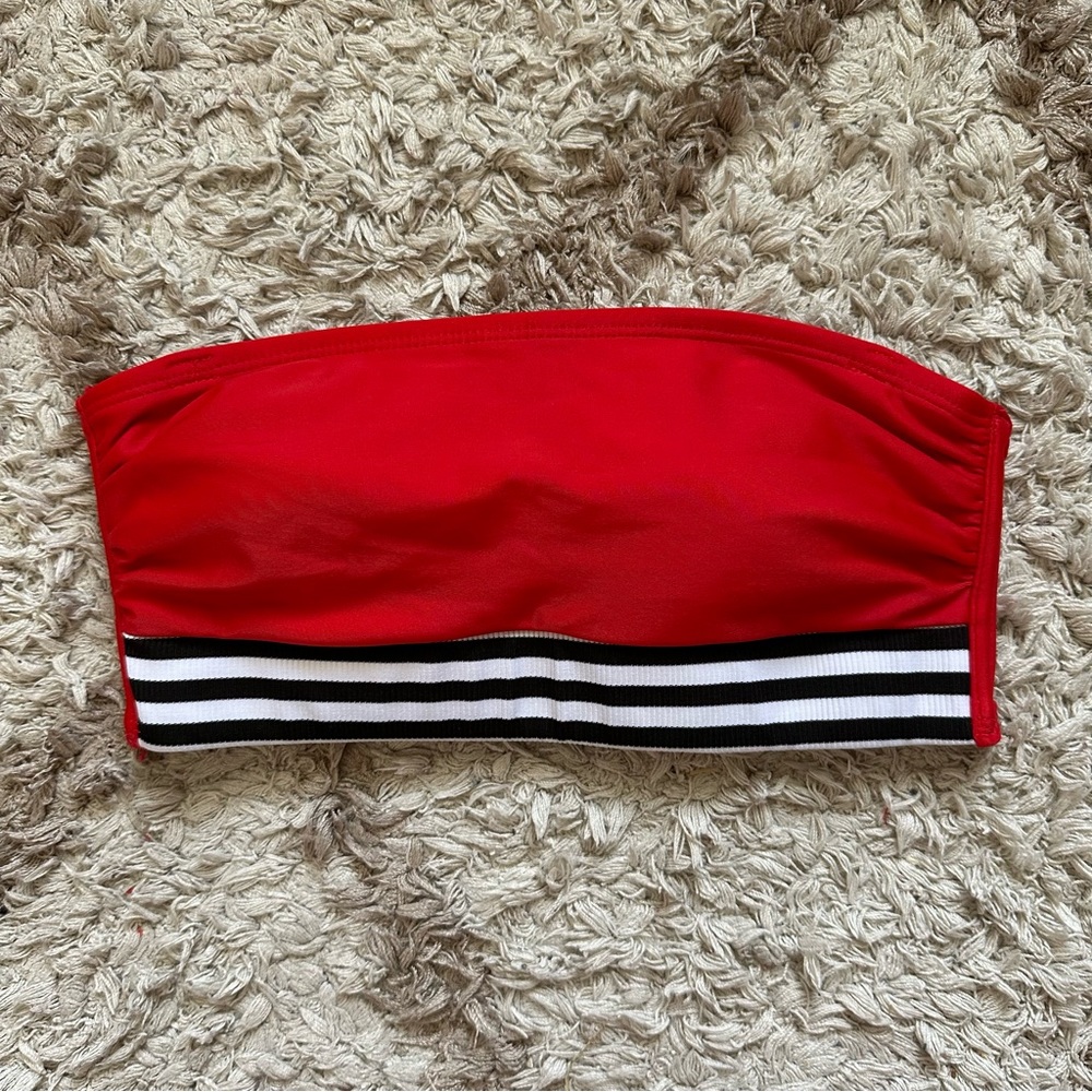 Small Xhilaration Bandeau Bikini top | red strapless bikini